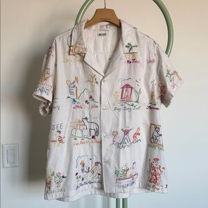 BODE Off-White Embroidered Nursery Rhyme Shirt